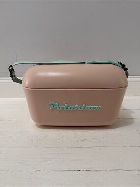 Polarbox Retro Portable Cooler in Blush and Mint